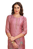 Silk Kantha work Kurta Set with Pant and Dupatta Pink