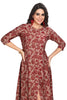 Silk Kurti for Women A-Line with Multicoloured Floral Print