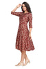 Silk Kurti for Women A-Line with Multicoloured Floral Print