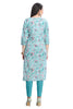 Sky blue Cotton Kurti with Zari Work