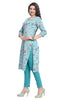 Sky blue Cotton Kurti with Zari Work