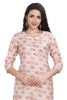 Straight Cut Cream Fusion Print Muslin Kurti for Women