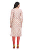 Straight Cut Cream Fusion Print Muslin Kurti for Women