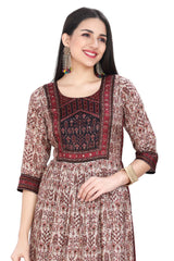 Vibrant Multi-colored Frock style Silk Kurti for women