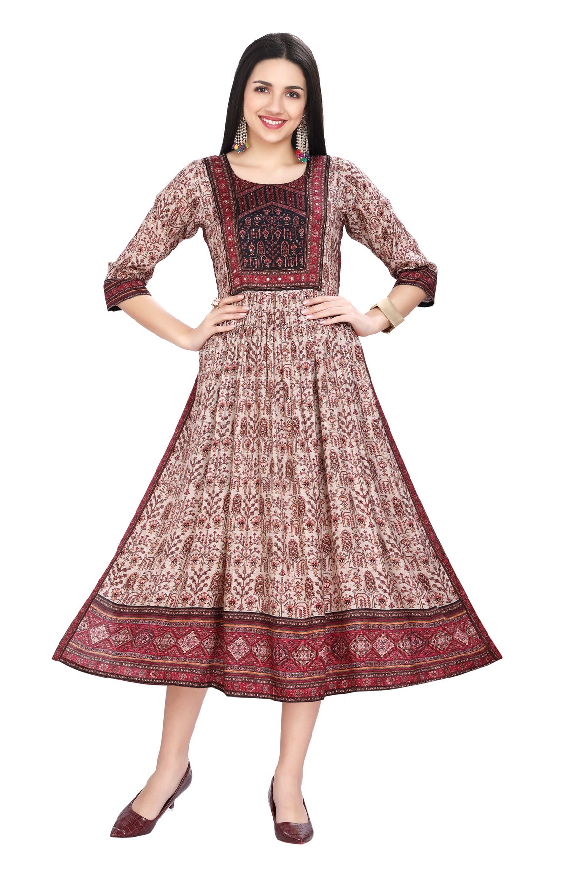 Vibrant Multi-colored Frock style Kurti for women