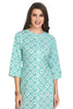 White A-line Mandarin Collar Kurti for women