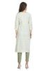 White Cotton Kurti: Straight Cut with Pastel Flower Buti Print for Women