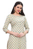 Yellow Cotton Buti Print Kurti with Zari Work