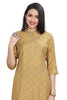 Yellow Cotton Ajrakh Print Kurti for women