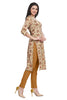 Yellow Cotton Kurti for Women: Straight Cut with Floral Print Highlights