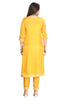 Yellow Mustard Silk Kurta Set for Women with Embroidered Yoke and Weaving Design